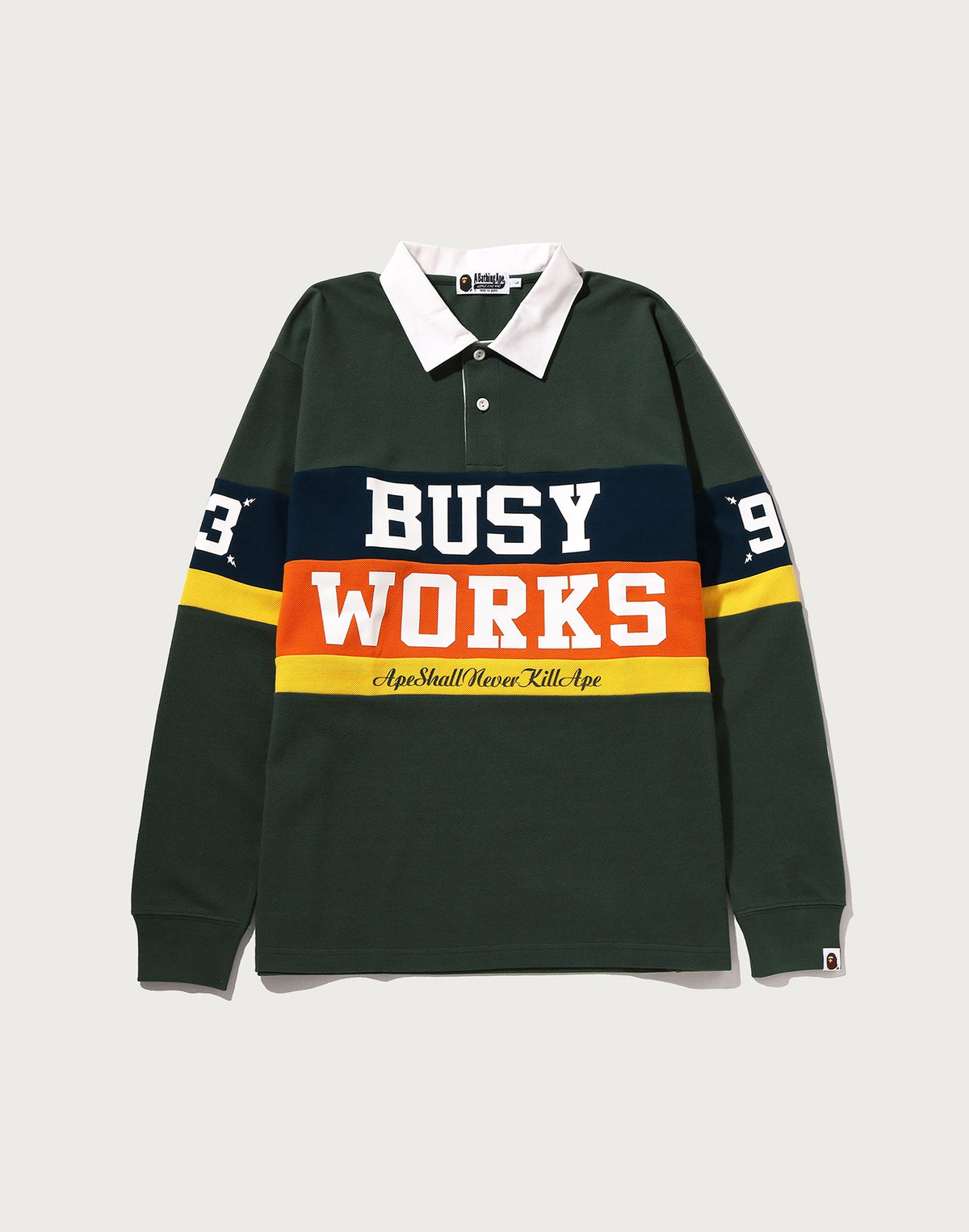 BY BATHING APE STRIPED RUGBY SHIRT MENS