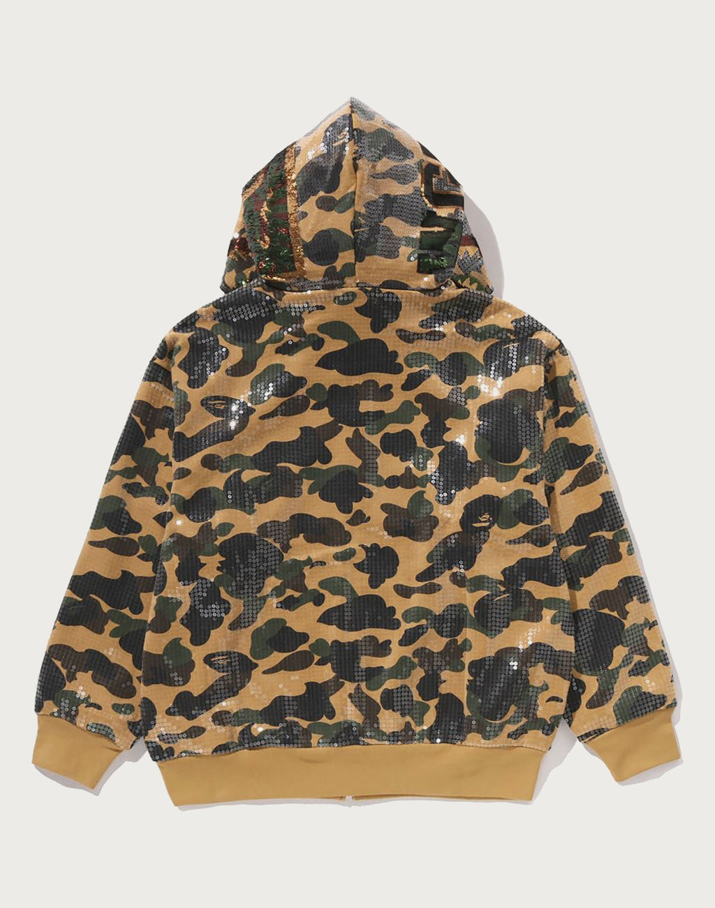 1ST CAMO SEQUIN SHARK RELAXED FIT FULL ZIP HOODIE MENS