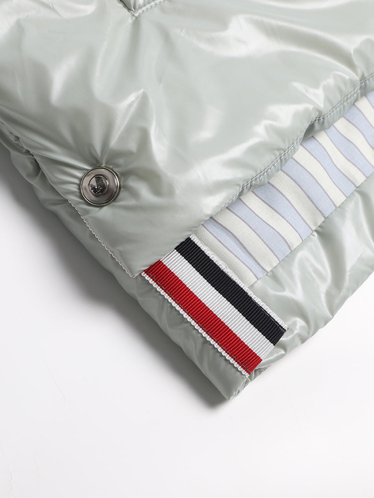 Unisex Shiny Colorblock Baseball Collar Vest | Thom Browne