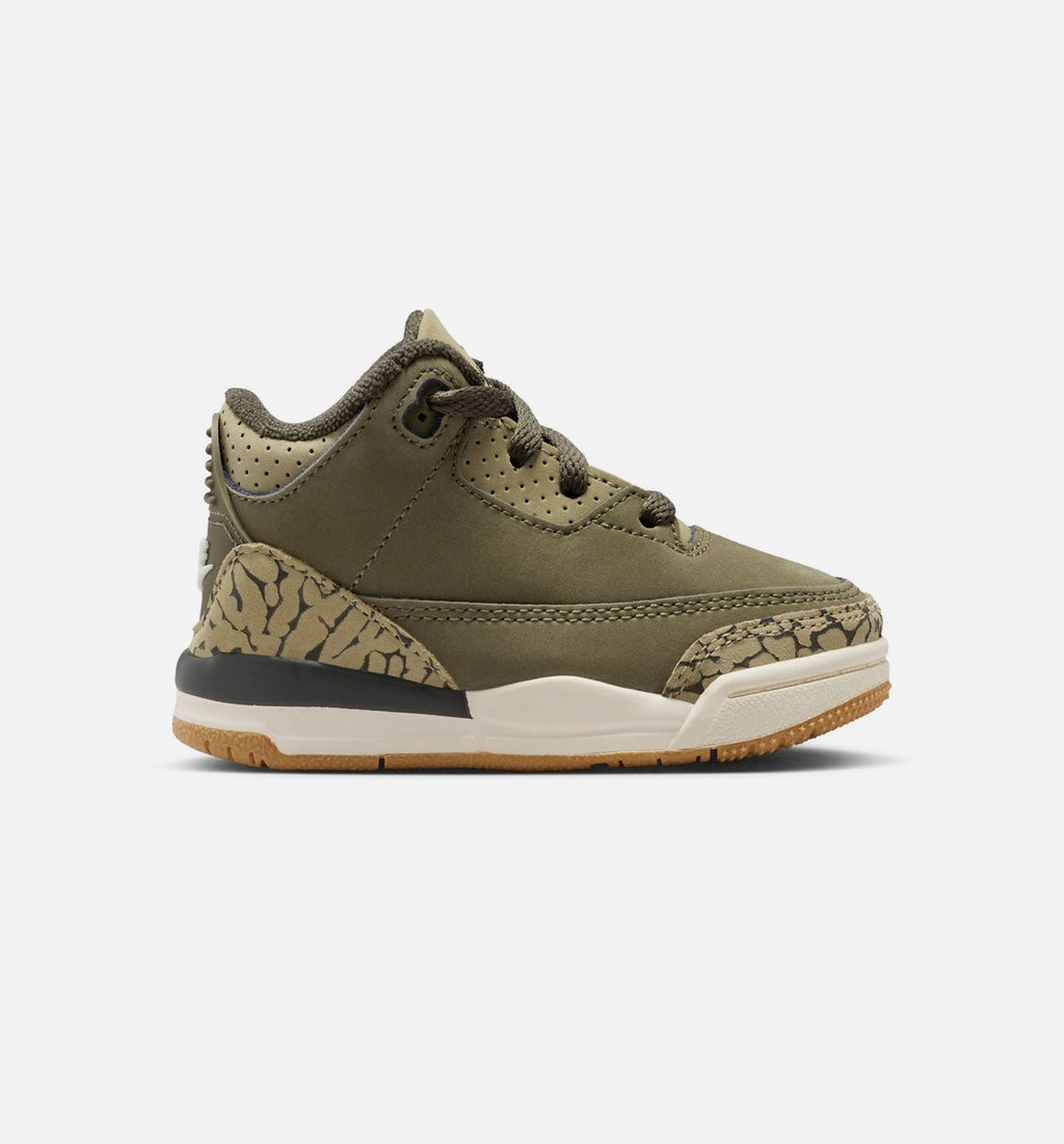 Air Jordan 3 Retro Medium Olive – Infant/Toddler Lifestyle Shoe in Medium Olive/Sequoia/Neutral Olive/Sail