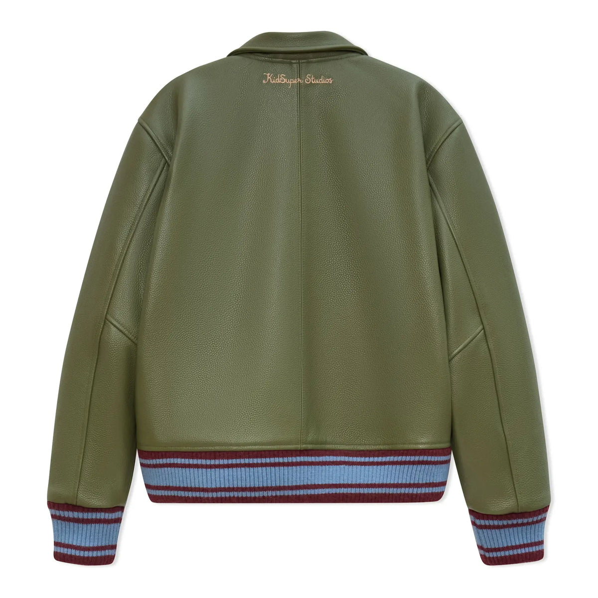 Kidsuper Patchwork Face Leather Varsity Jacket