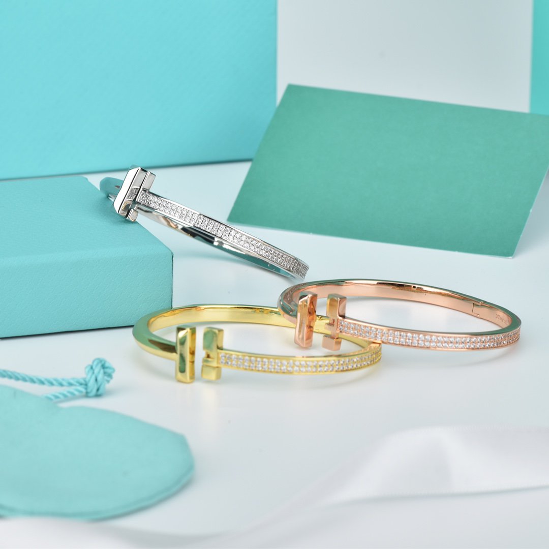 TIFFANY WIDE DIAMONDS HINGED BANGLE