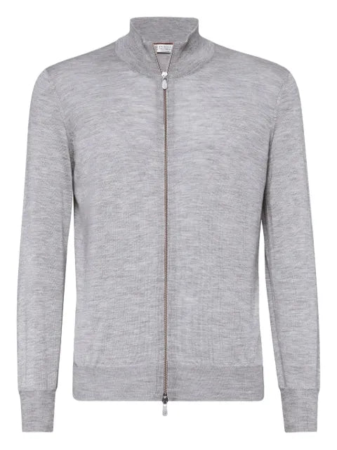Brunello Cucinelli zip-up cashmere-silk jumper