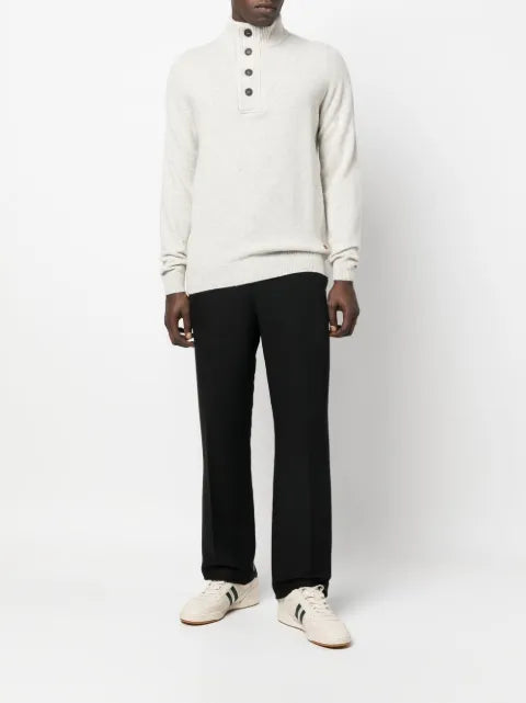 Barbour elbow-patch button-up half-zip sweater