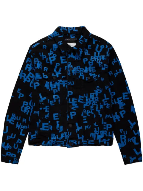 Purple Brand logo-print denim jacket