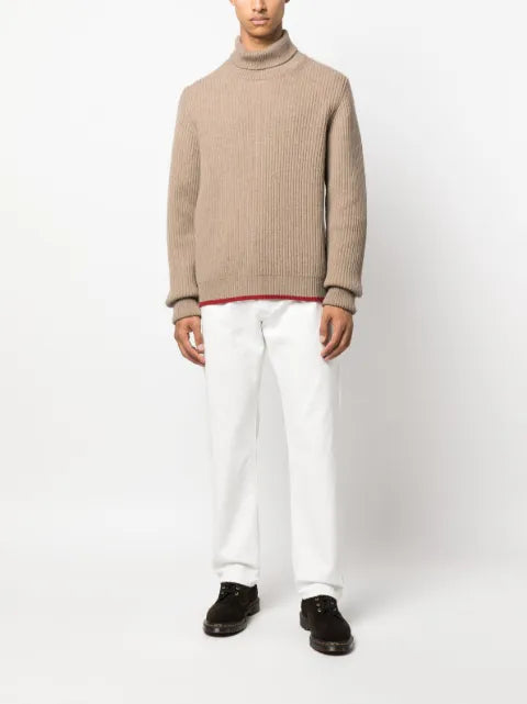 Fay ribbed-knit roll-neck sweatshirt