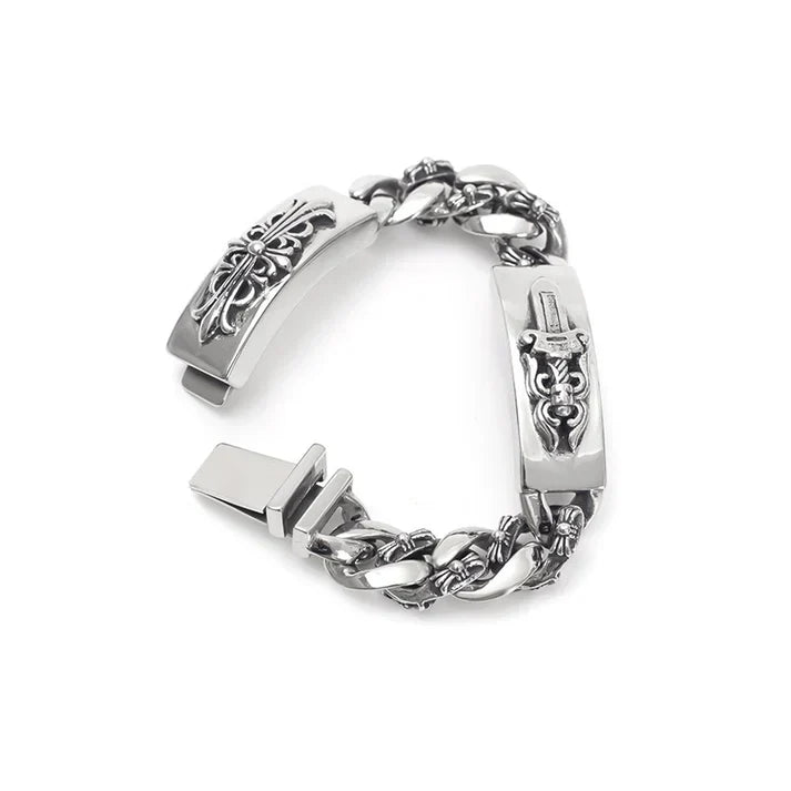 Chrome Hearts DOUBLE ID FANCY LINK BRACELET -8