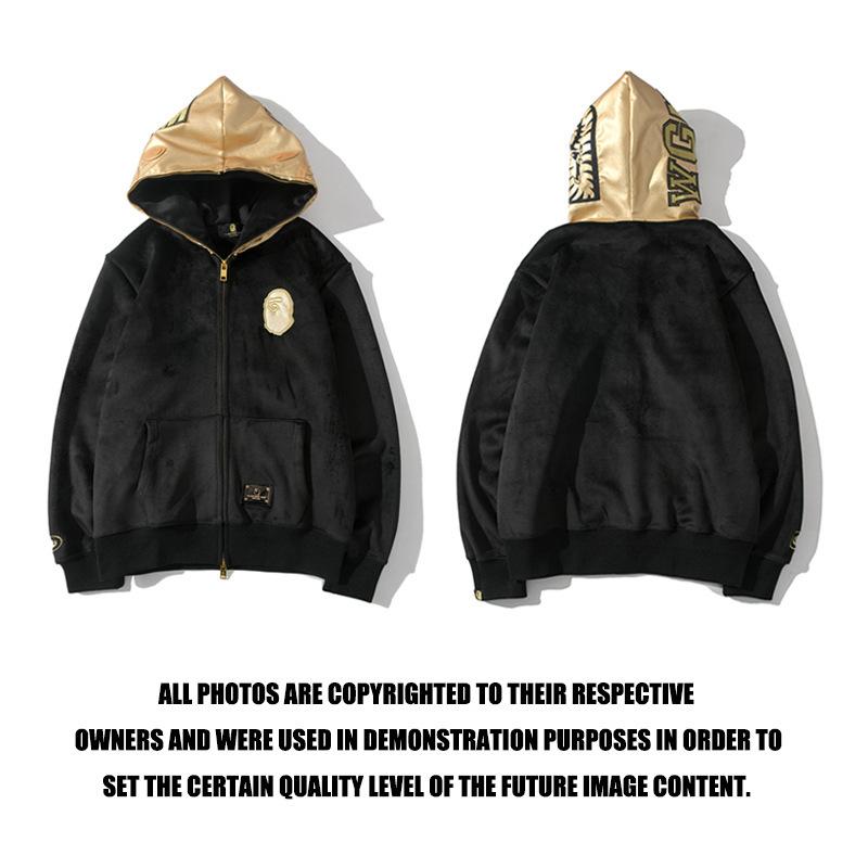 Bathing Ape Hoodie Shark Coat Black Gold Zipper Price