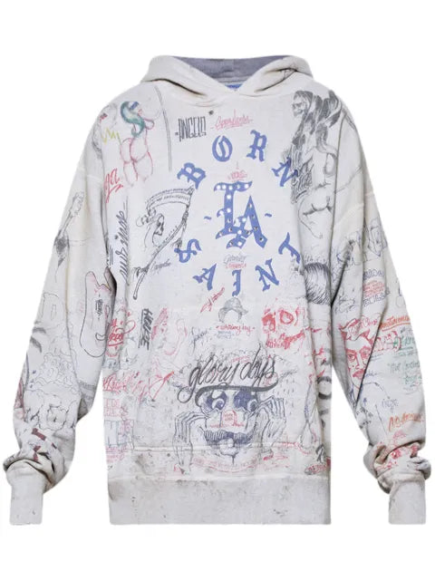 SAINT MXXXXXX LA cotton hoodie