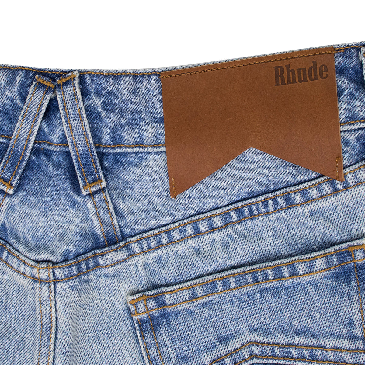 INDIGO LOW-WAIST DENIM SHORTS