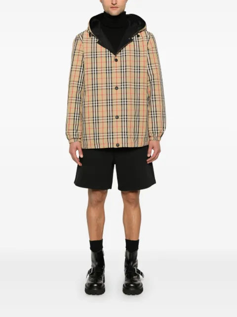 Burberry reversible check nylon hooded jacket