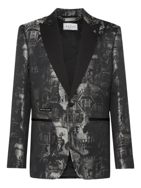 Philipp Plein jacquard blazer lord fit Skull