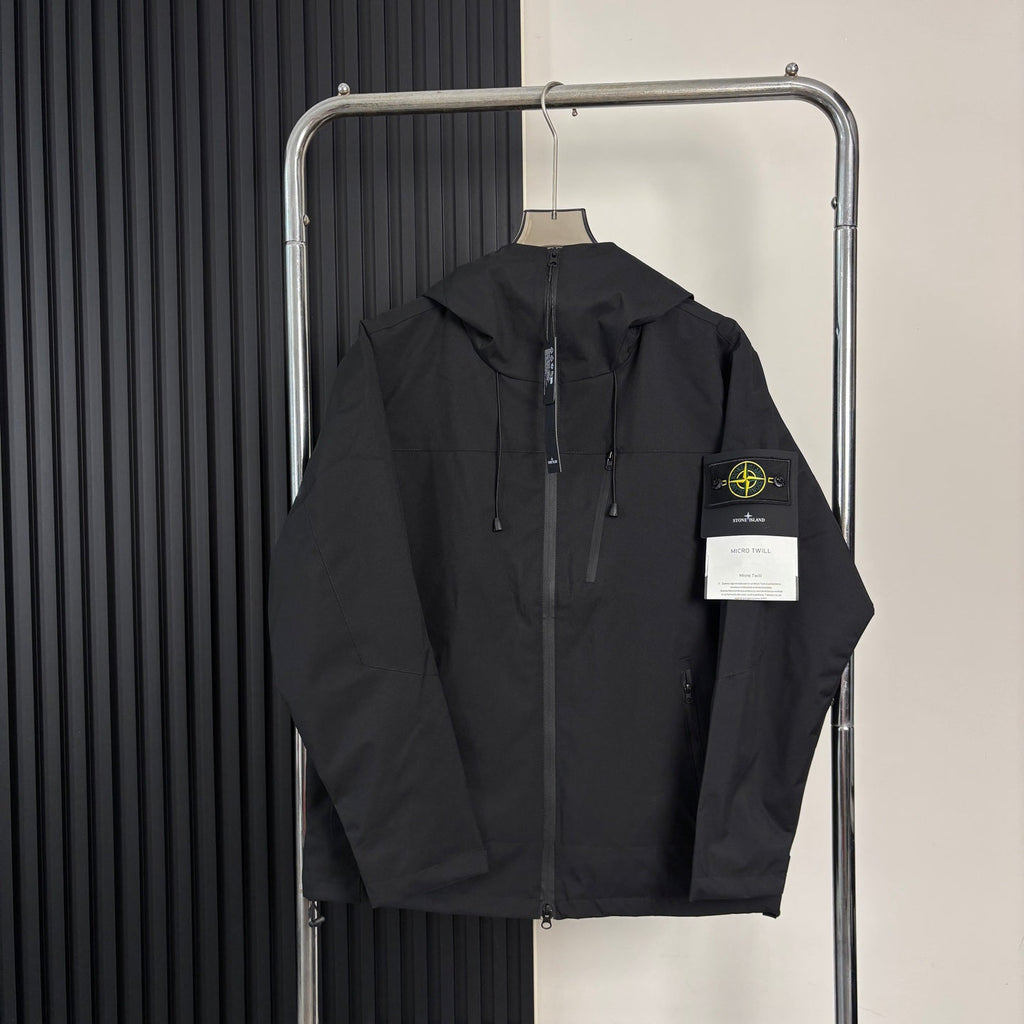 Stone Island Micro Twill Hooded Technical Shell Jacket with Compass Badge