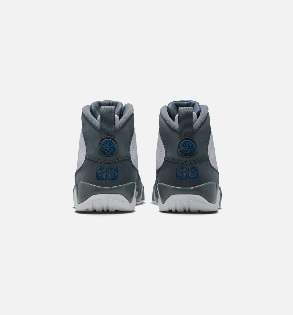 Air Jordan 9 Retro Flint Grey and French Blue Men's Lifestyle Shoes - White / French Blue / Flint Grey