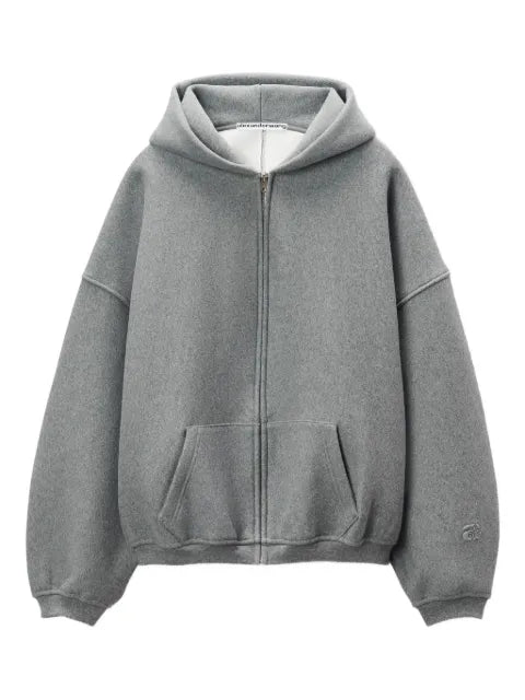 Alexander Wang Star zip up hoodie in dense fleece jacket