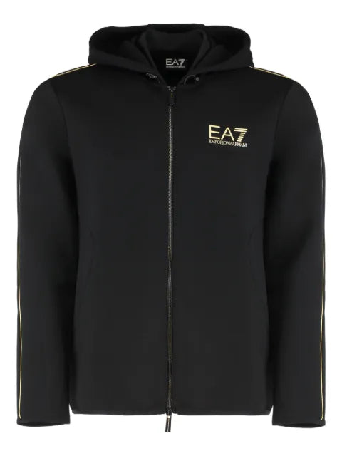 Ea7 Emporio Armani logo-print zip-up hoodie