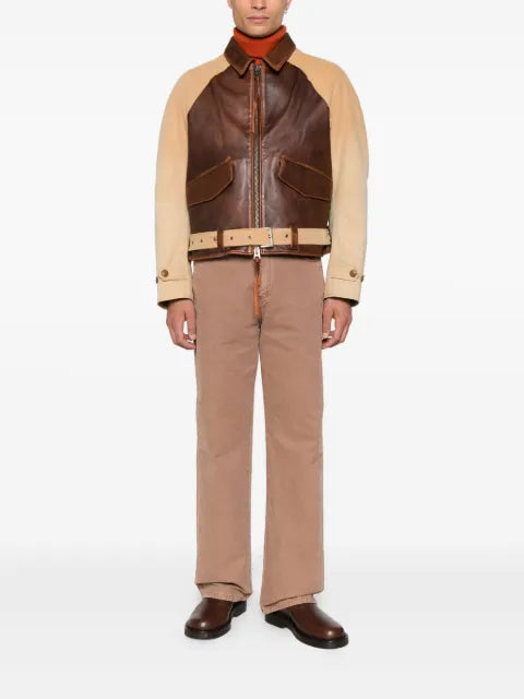 KHOKI leather jacket with belt