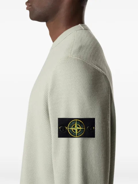Stone Island 6100011 mesh stitch organic cotton fleece sweatshirt