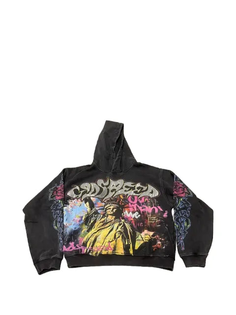 GODSPEED Vandal lettering-embroidery hoodie
