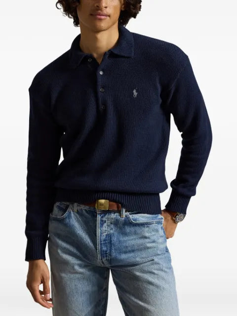 Polo Ralph Lauren logo-embroidered button-placket sweater