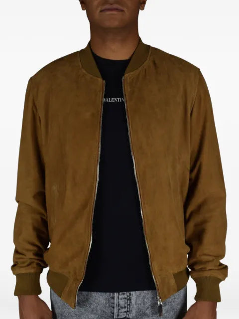 Billionaire suede bomber jacket