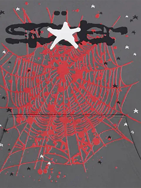 SP5DER Splat graphic-print star-motif hoodie