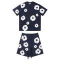 Denim Tears Outfit:T-shirt/Shorts (Separate Purchase Options) Puff Print Short Sleeve T-shirt Loose Couple Shorts Suit