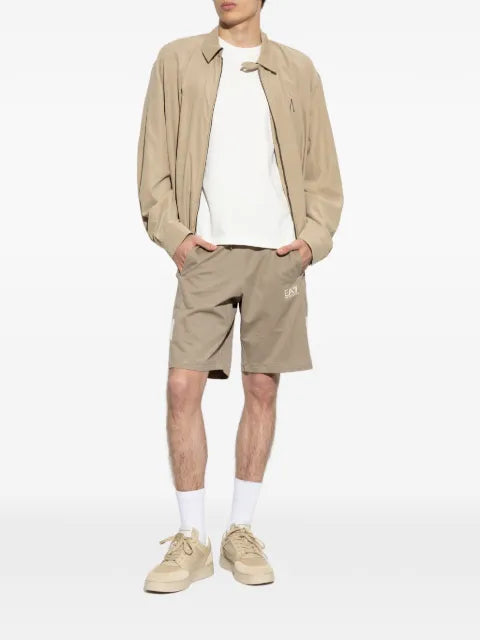 Emporio Armani logo-embroidered zip-up jacket