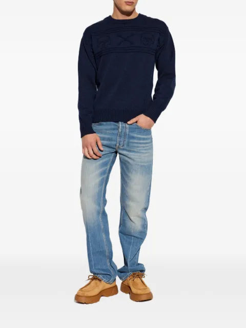 Alexander McQueen skull-intarsia wool sweater