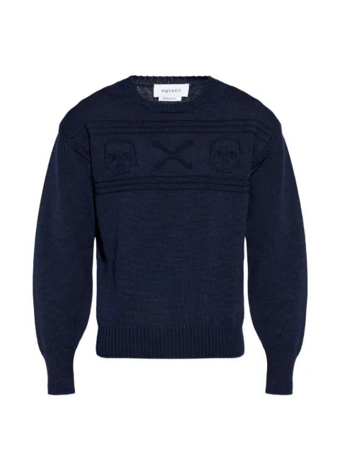 Alexander McQueen skull-intarsia wool sweater