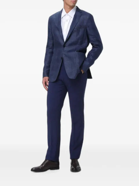 Zegna check-pattern single-breasted blazer