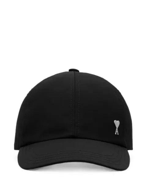 AMI Paris nylon and cotton baseball cap with Ami de Coeur-studs