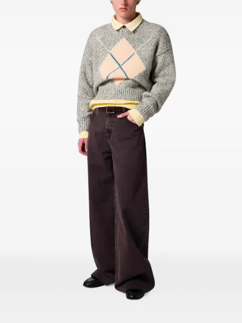 MSGM argyle-pattern sweater