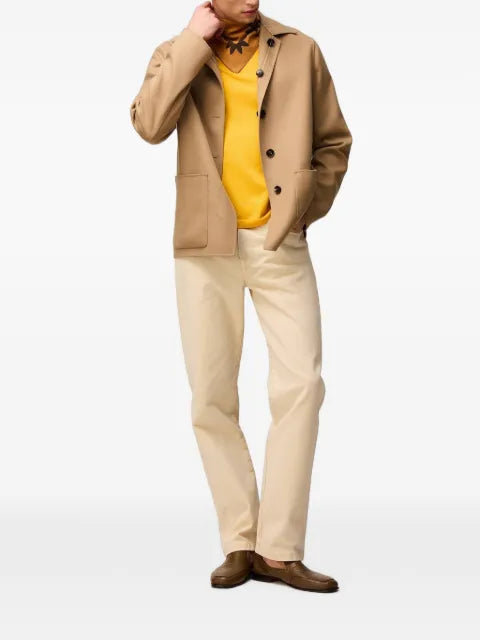 RETORI striped-pattern reversible shirt jacket