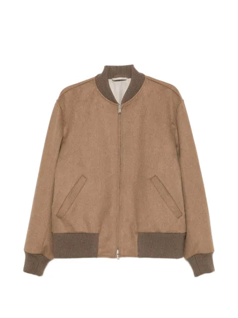 Lardini ribbed-trim zip-fastening jacket