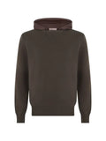 Herno contrast-hood fine-knit hoodie