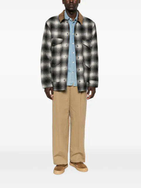 Filson check-pattern corduroy-collar jacket