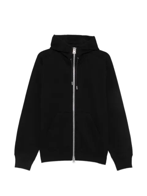 sacai zip-up drawstring hoodie