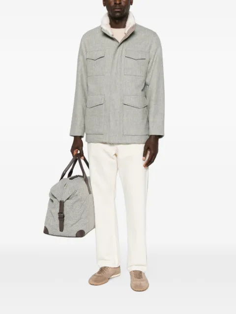 Gran Sasso four-pocket shearling-collar jacket