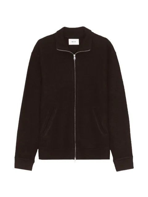 NN07 boiled merino zip-up sweater