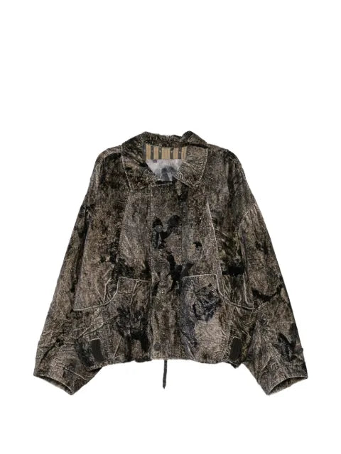 Ziggy Chen crinkled-effect abstract-print jacket