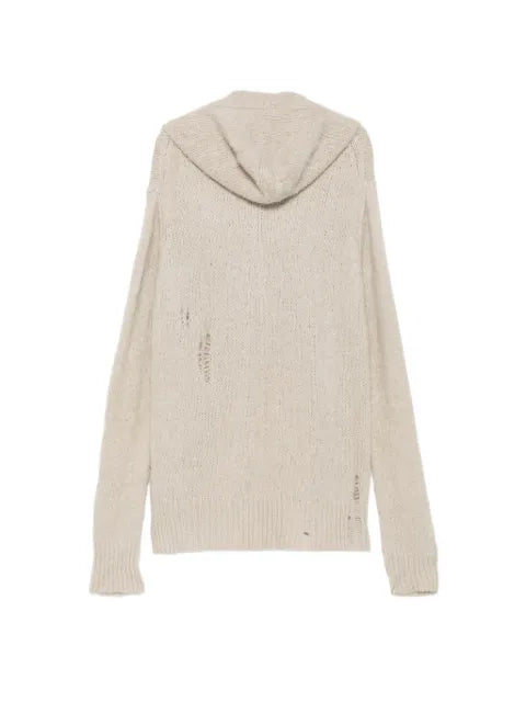 Yohji Yamamoto distressed hooded cardigan