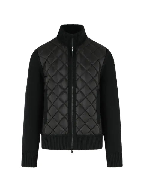 Moncler quilted-front ribbed cardigan