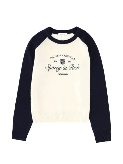 Sporty & Rich logo-print raglan-sleeve sweater