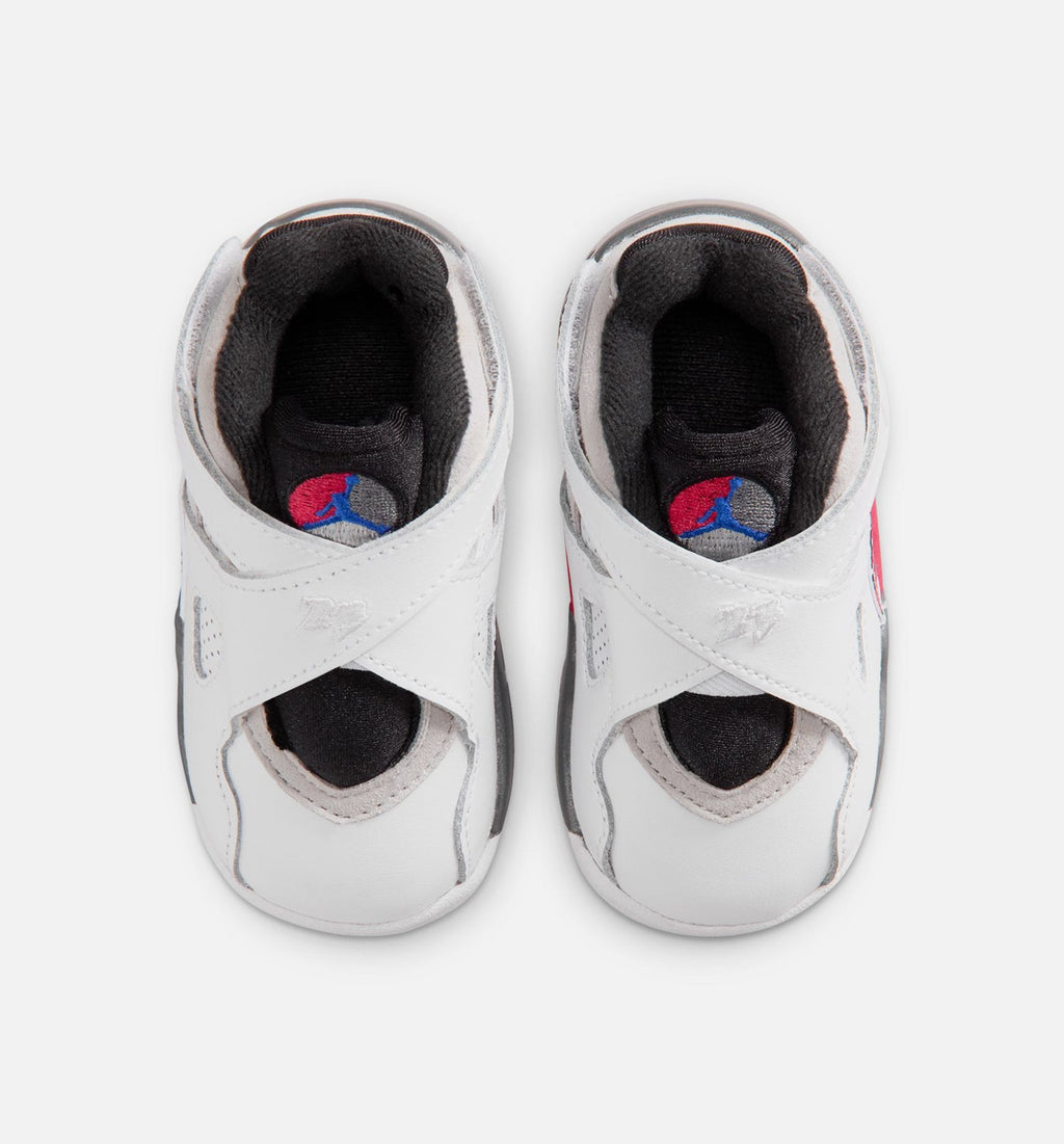 Air Jordan 8 Retro White and True Red Infant Toddler Lifestyle Shoes | White / Black / True Red