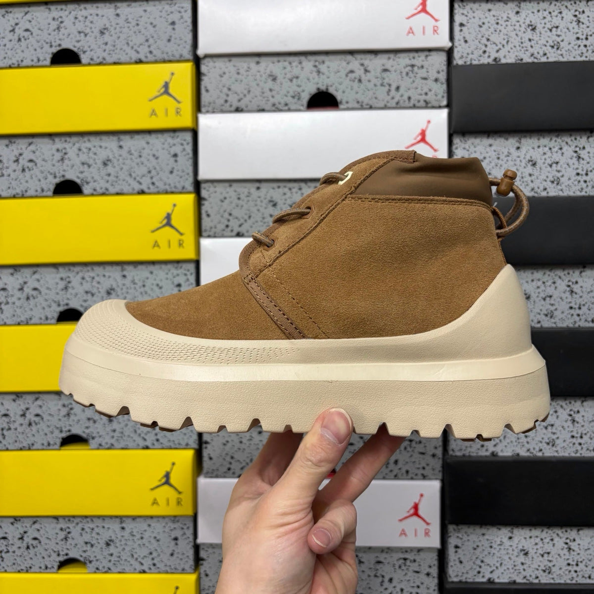 UGG Neumel Weather Hybrid Men's Chukka Boot – Waterproof Suede Boot with UGGplush Lining, Lace-Up Closure & Cream Chunky Platform Outsole in Chestnut