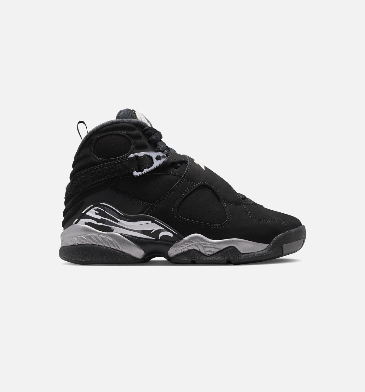 Air Jordan 8 Retro Chrome Grade School Lifestyle Shoe - Black/White/Light Graphite