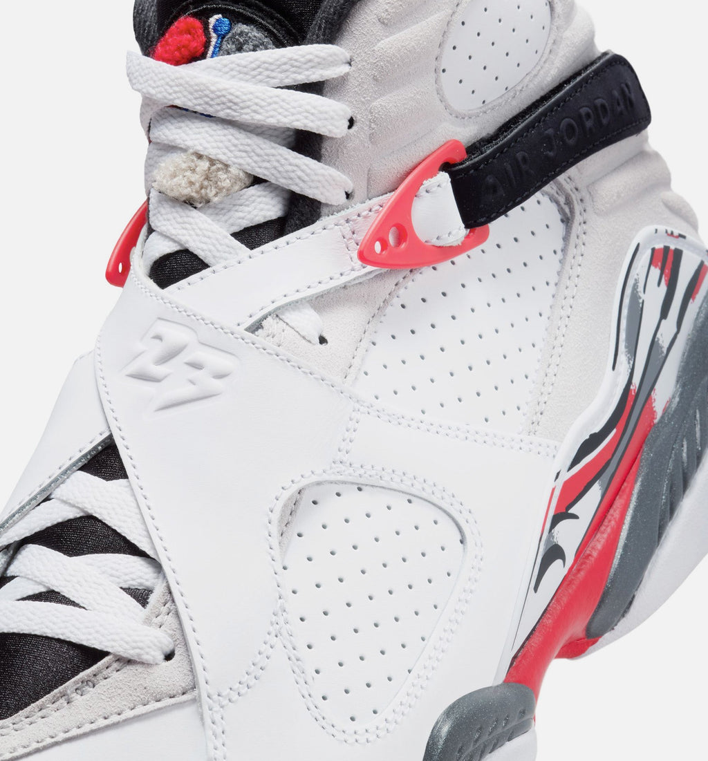 Air Jordan 8 Retro 'White and True Red' - Men's Lifestyle Sneaker (White/Black/True Red)