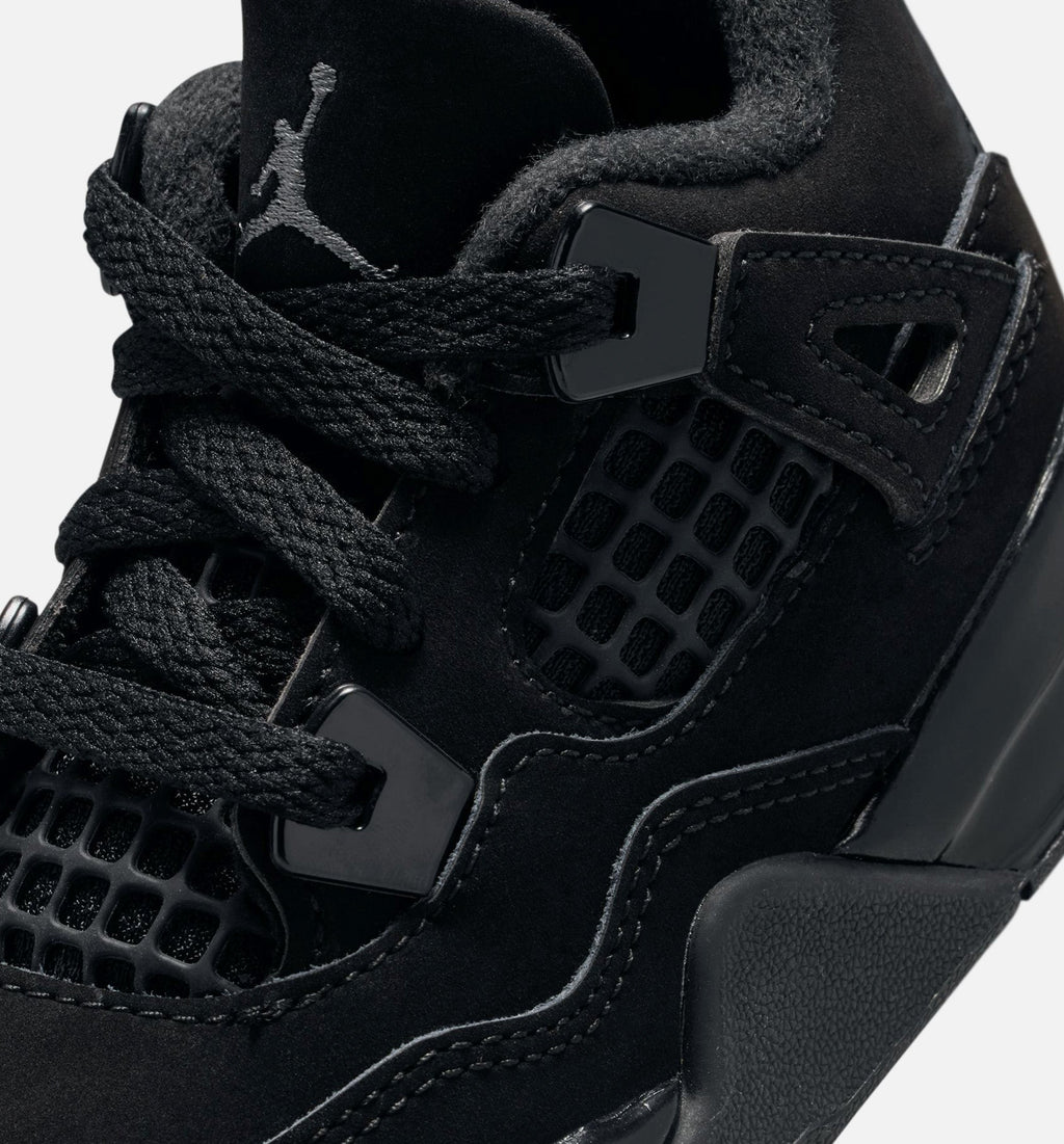 Air Jordan 4 Retro "Black Cat" Infant/Toddler Shoe – Black/Black/Light Graphite