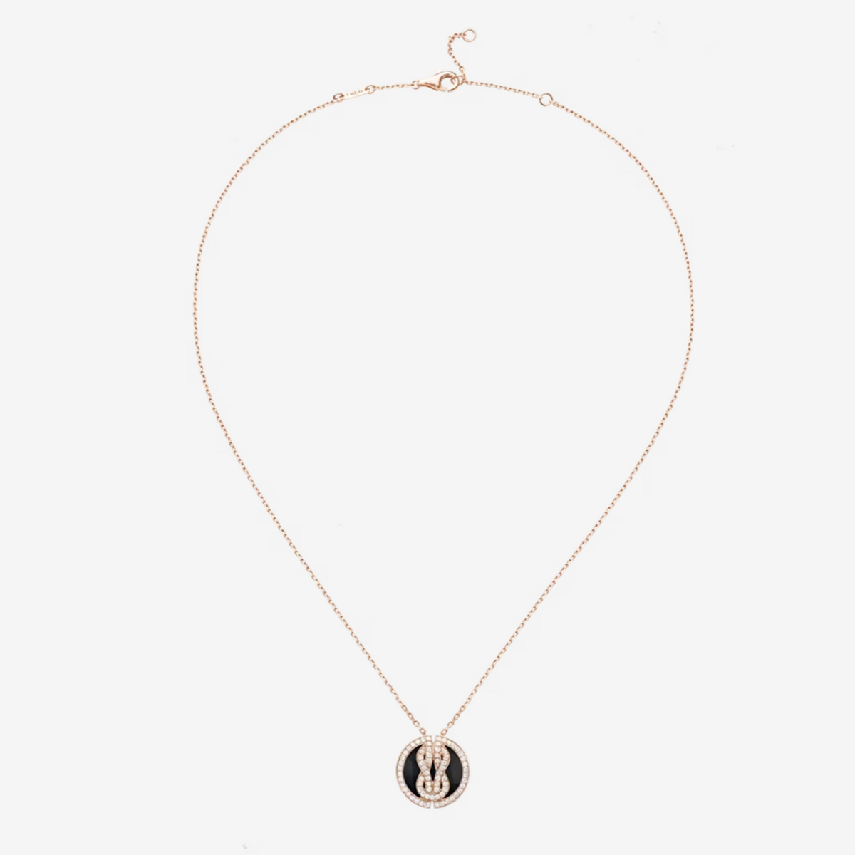 FRED CHANCE INFINIE LUCKY MEDALS PINK GOLD NECKLACE